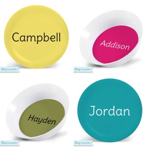 Personalized Plate for Kids - Perfectly Plain Child's Plate - You Choose Color - Plastic - Plate Bowl Placemat - Tableware Set