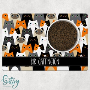 Winking Cat Pet Food Mat 12x18 