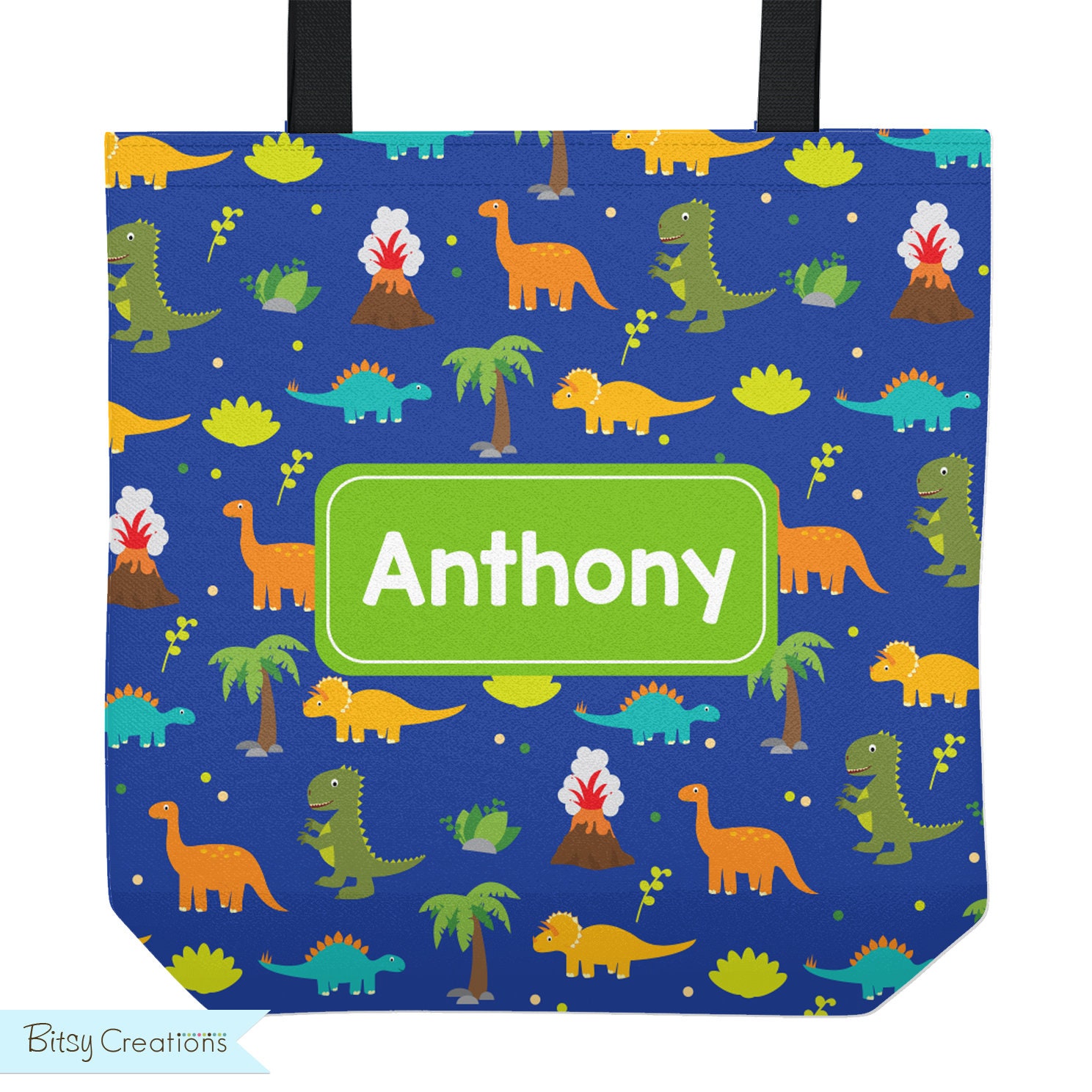 Dinosaur Tote Bag Personalized bag Colorful Dinosaur Bag Etsy