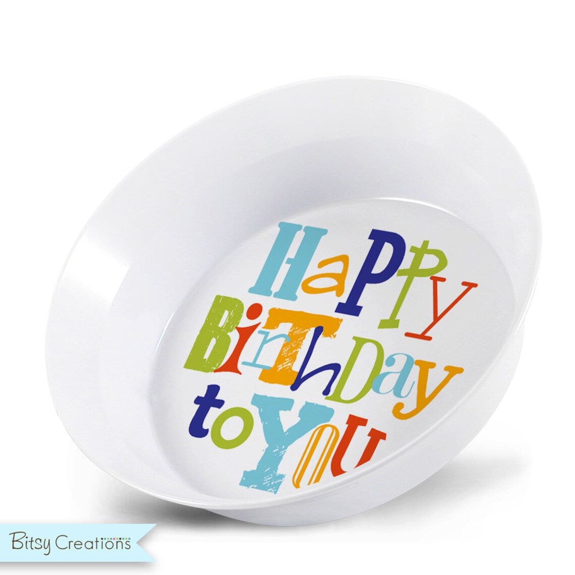 Happy Birthday Melamine Bowl or Plate Plastic BPAFree Pink Or Etsy