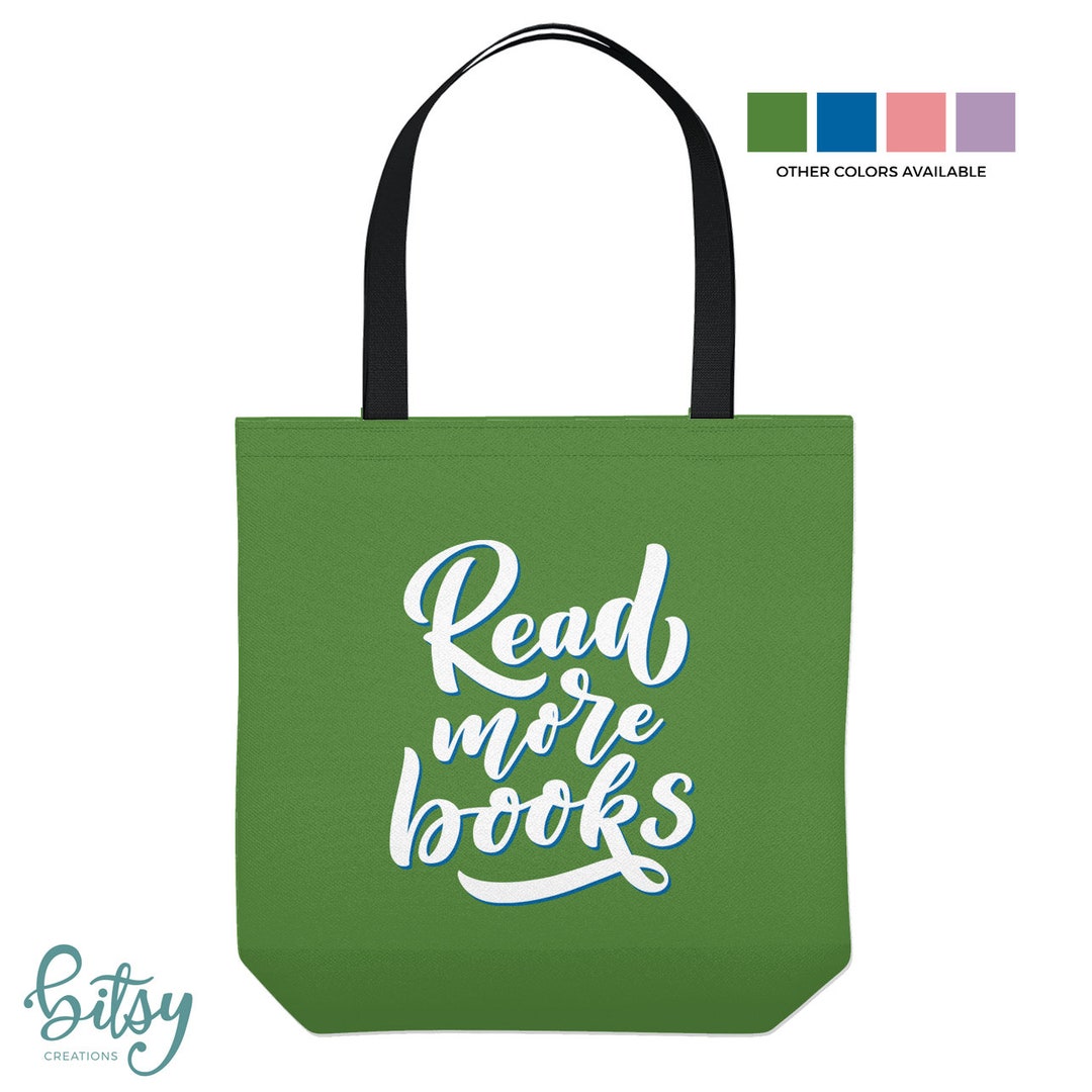 Personalized Library Tote Bag read More Books Custom Made Library Book