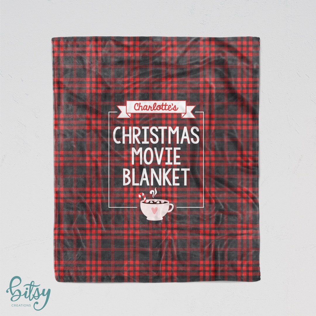 Personalized Christmas Movie Blanket Custom Made Soft Minky Blanket With Your Name Sizes for