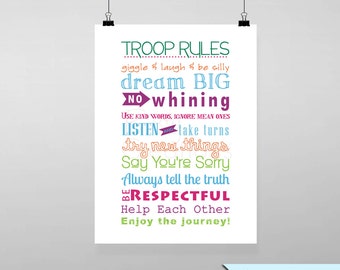 Scout Truppe Regole Subway Art printable Wall Art di BitsyCreations Instant Scarica