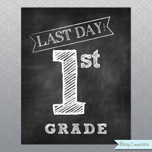 LAST Day of School Printable Signs INSTANT DOWNLOAD Chalkboard Printable School Signs image 3