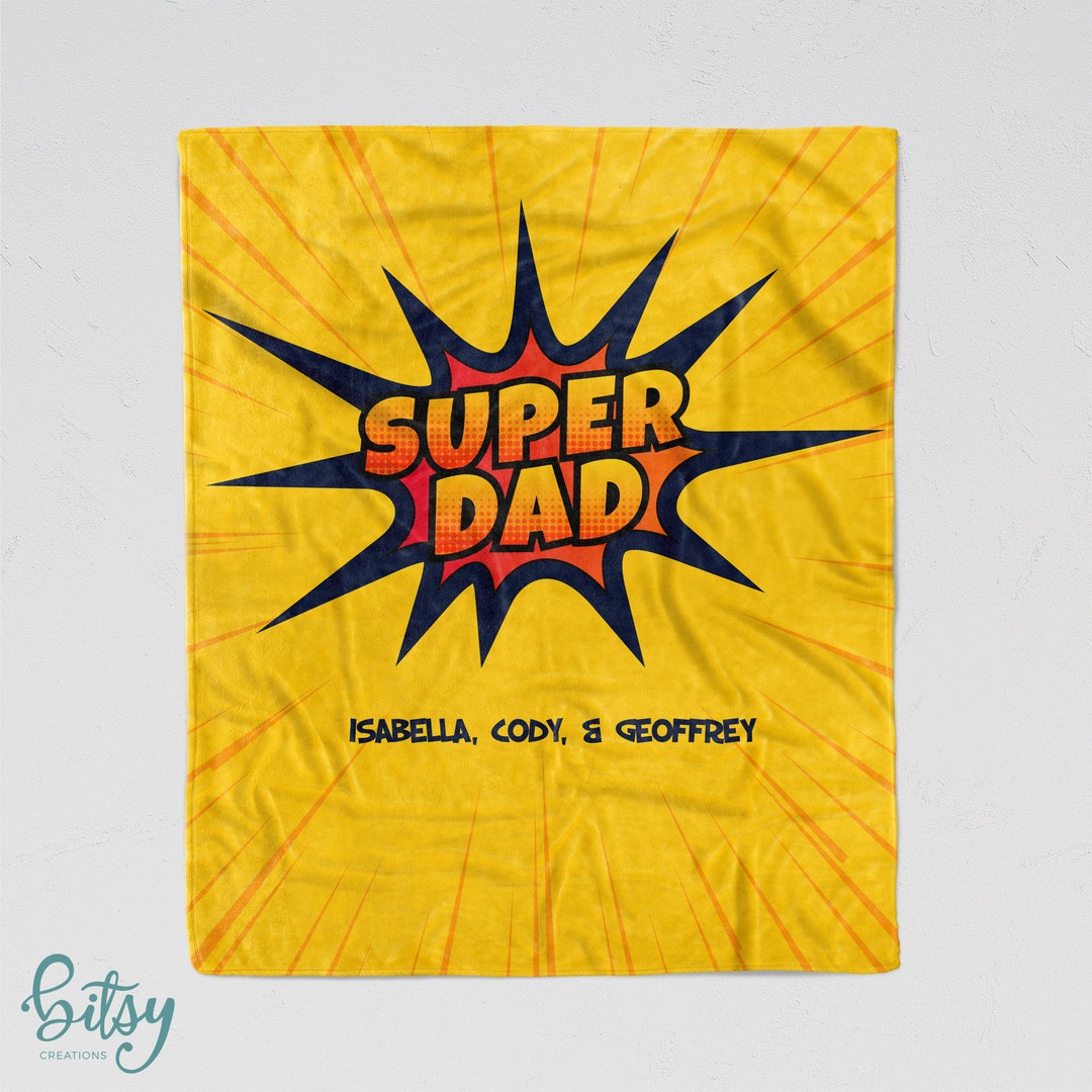 Father's Day Blanket Personalized SUPER DAD Blanket for Etsy