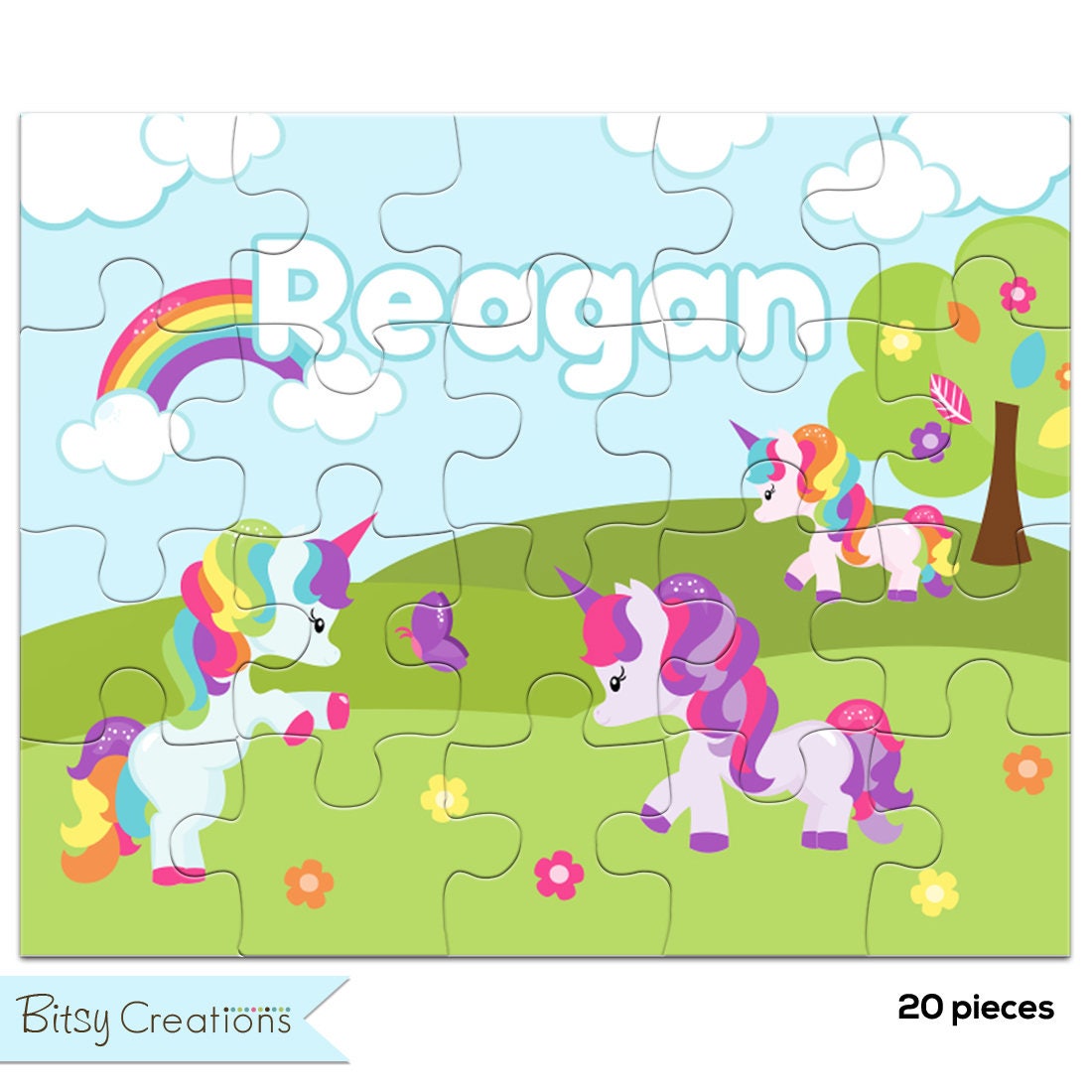 unicorn puzzle personalized puzzle for kids jigsaw puzzle etsy