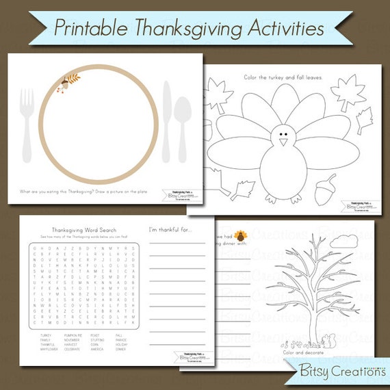 Printable Thanksgiving Coloring Pages PDF Instant Download
