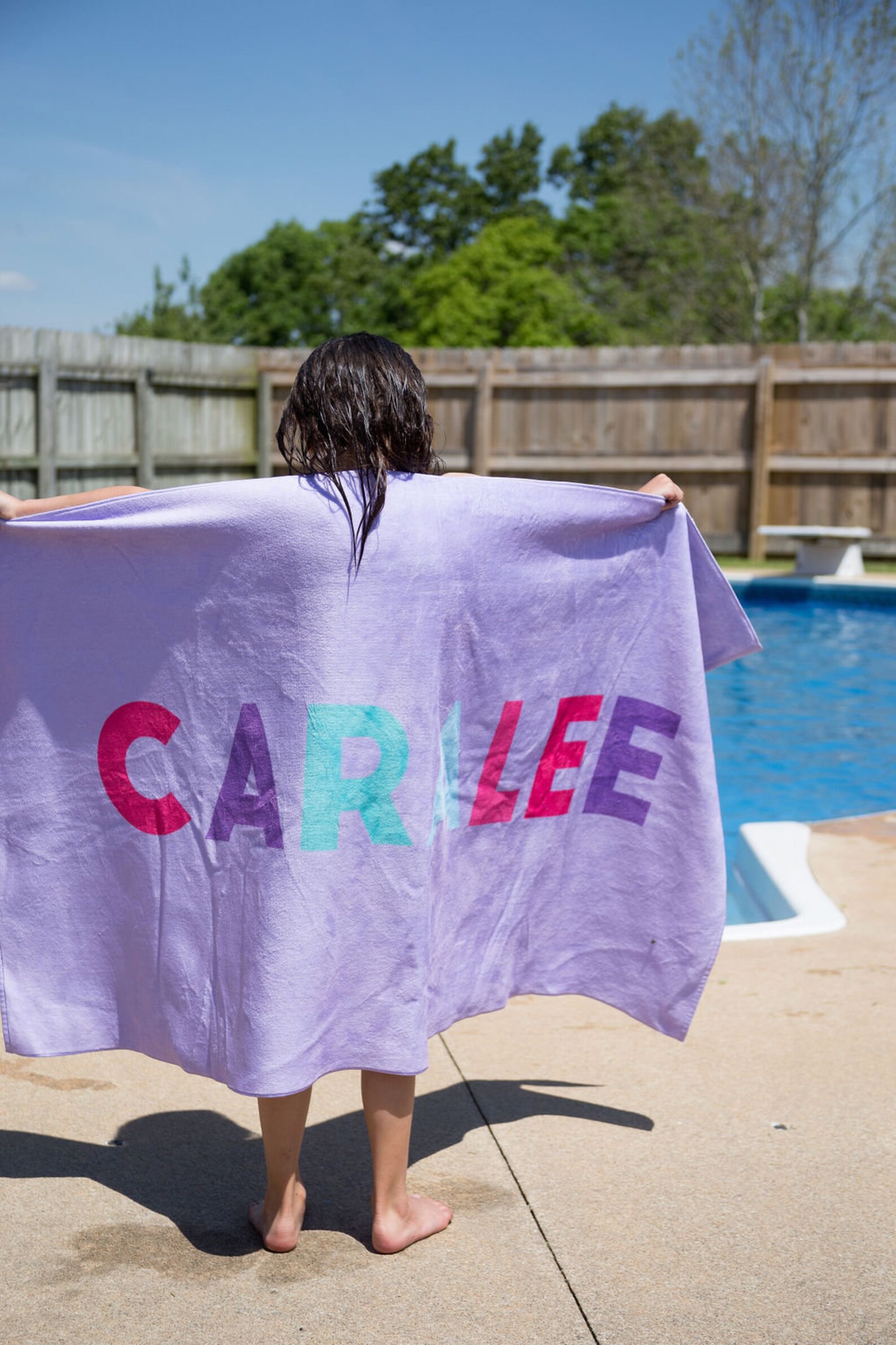 name on beach towel