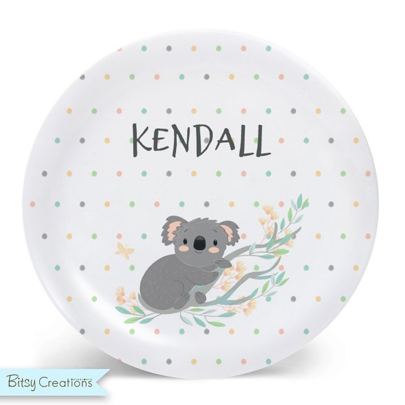 Koala Plate For Kids Personalized Dinner Set Plate Bowl Etsy