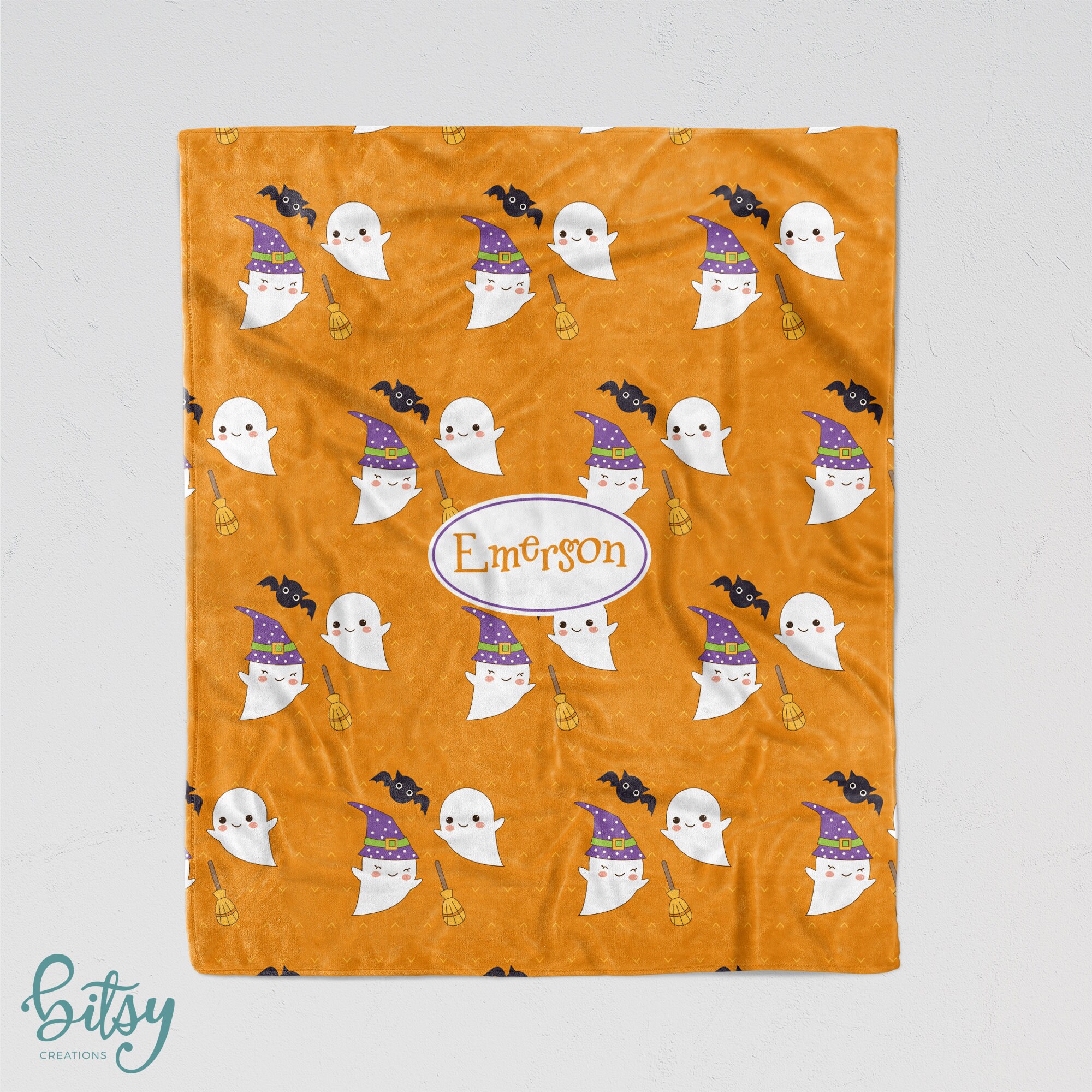 Personalized Halloween Ghost Blanket Soft Minky Nursery Etsy