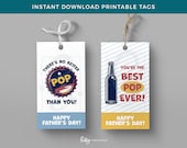 There's No Better Pop Than You - Soda Father's Day Printable Gift Tags - Instant Download - Perfect for Church - You're the Best Pop Ever!