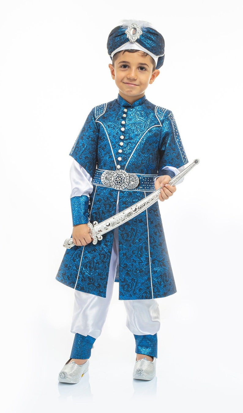 Boy's Circumcision Sultan Costume, Queen Eid Ottoman Caftan Suit image 1
