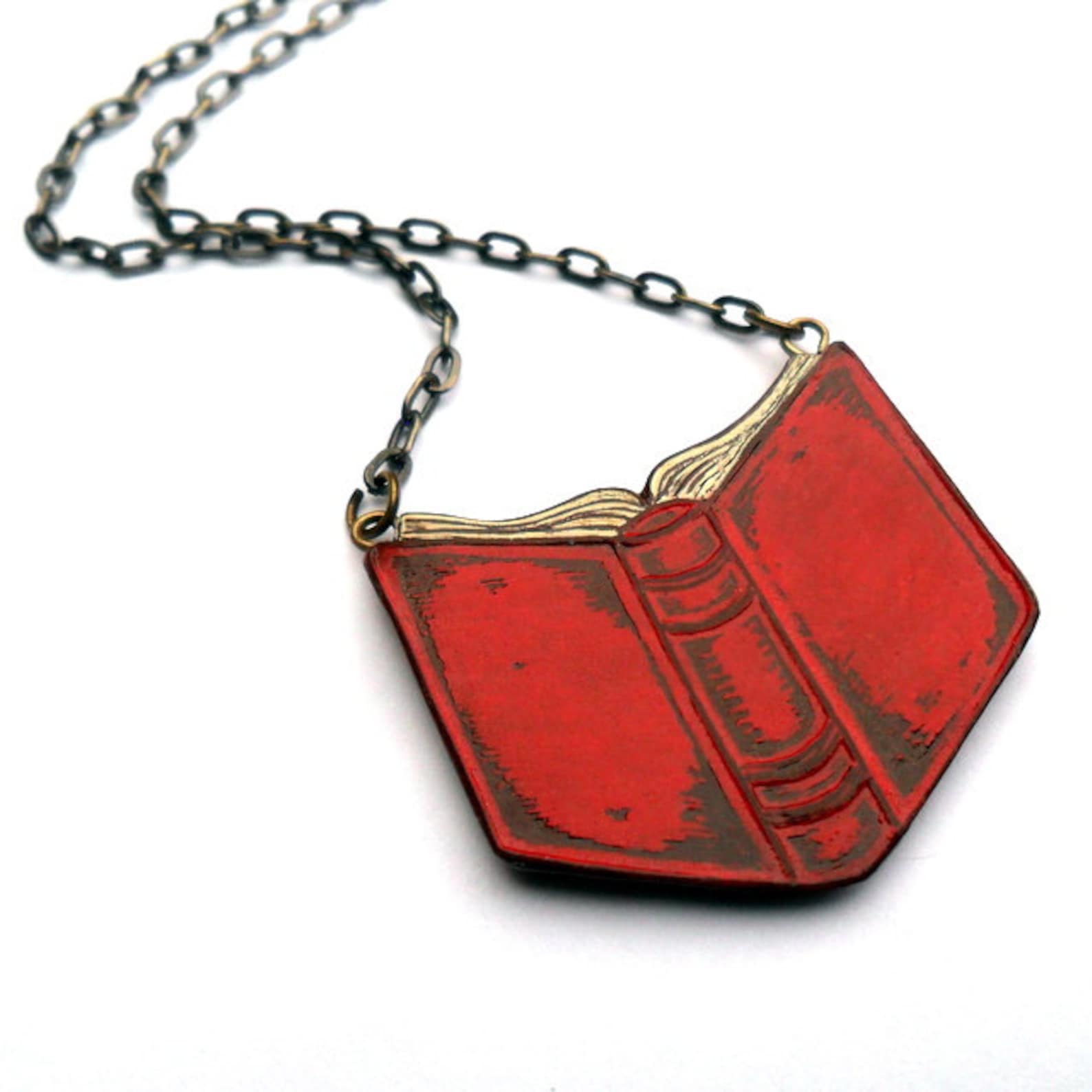 Pile of Books Necklace. Book Necklace. Bibliophile Gift. Gift Etsy