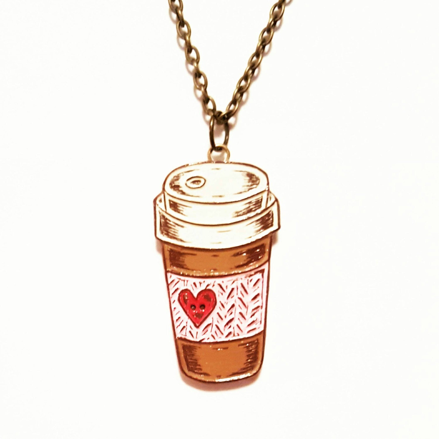 Coffee Necklace Travel Mug Necklace Coffee Cup Necklace Etsy
