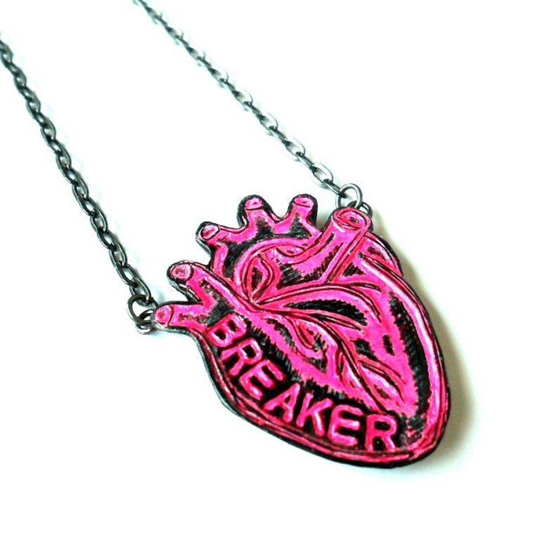 Anatomical Heart Necklace Conversation Heart Necklace Etsy
