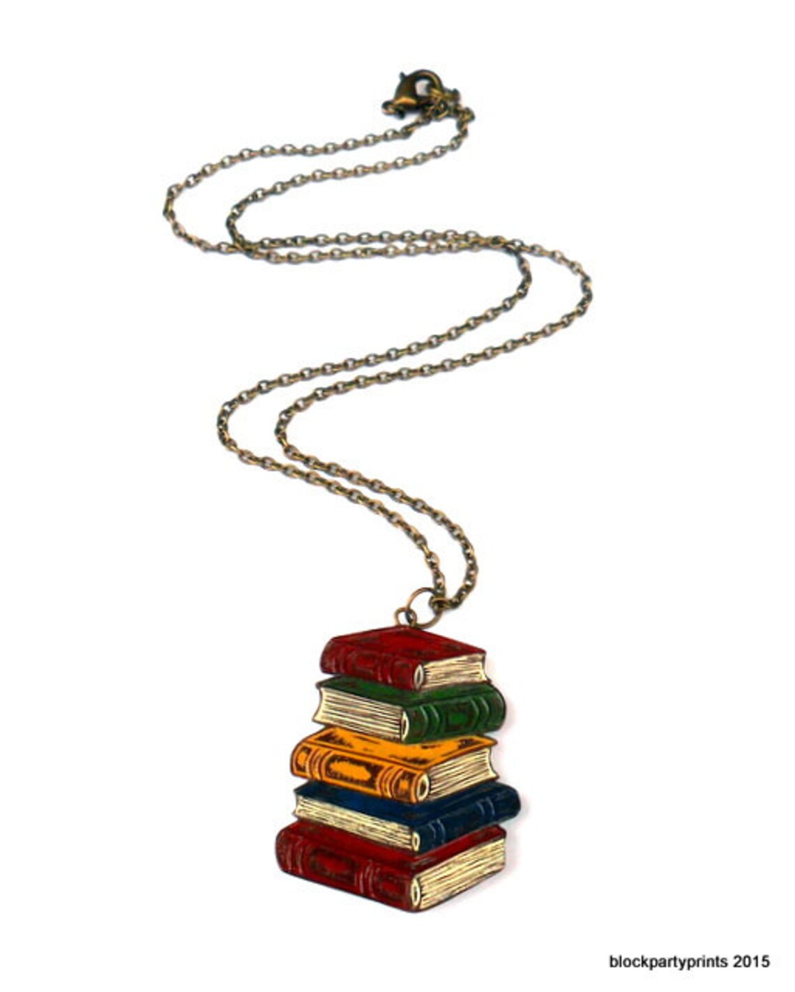 Pile of Books Necklace. Book Necklace. Bibliophile Gift. Gift Etsy
