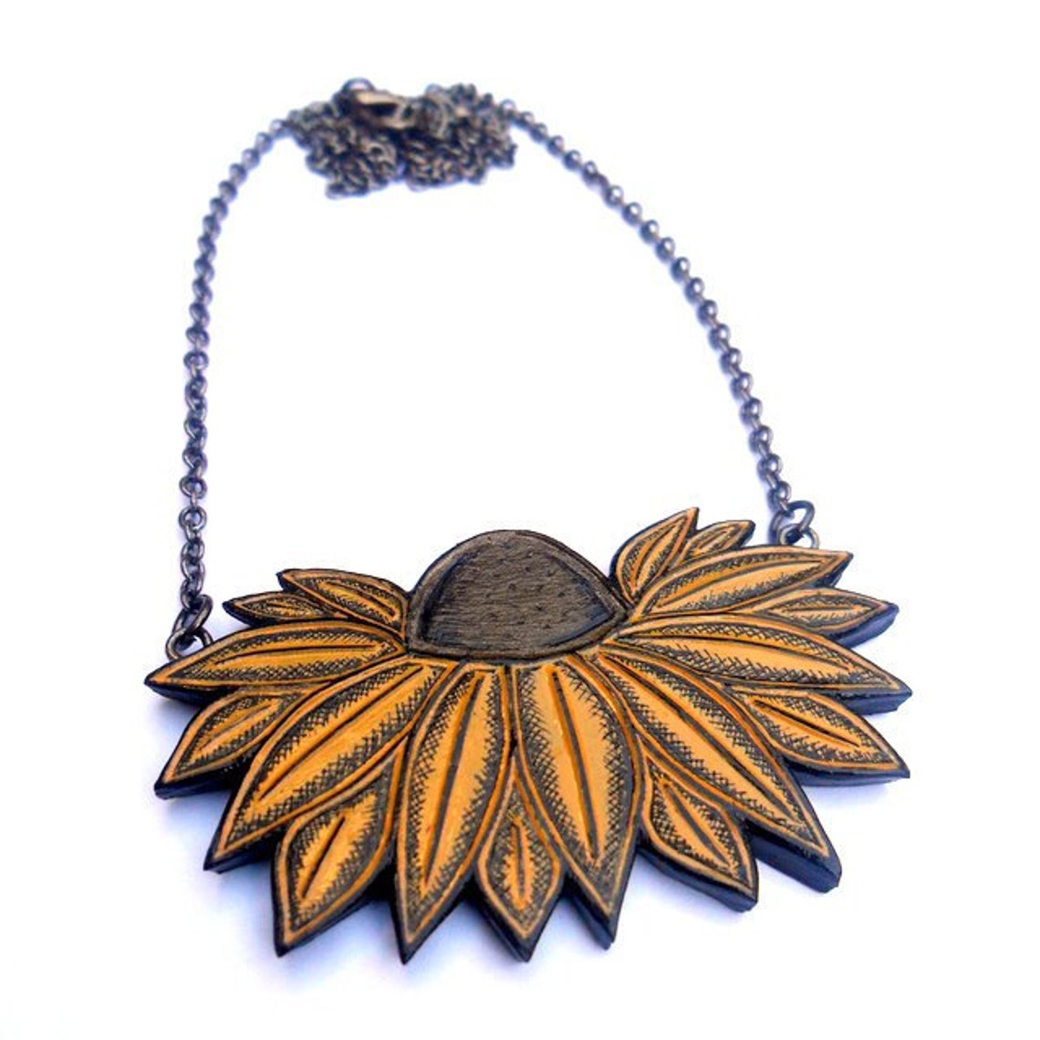 Blackeyed Susan Yellow Flower Necklace Jewelry Preakness Etsy