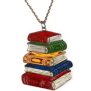 Pile of Books Necklace. Book Necklace. Bibliophile Gift. Gift for Book Lover. Gift for Book Worm. Gift for Graduate. Gift for Teacher image 4