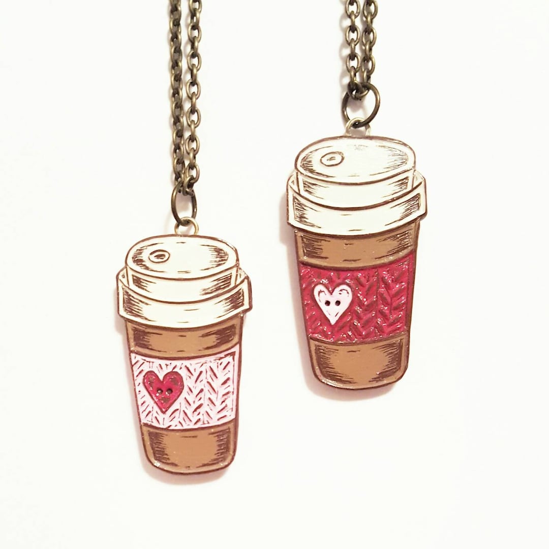 Coffee Necklace Travel Mug Necklace Coffee Cup Necklace Etsy