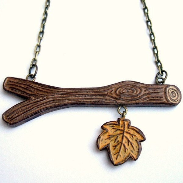 Out on A Limb -The Last Fall Leaf Necklace