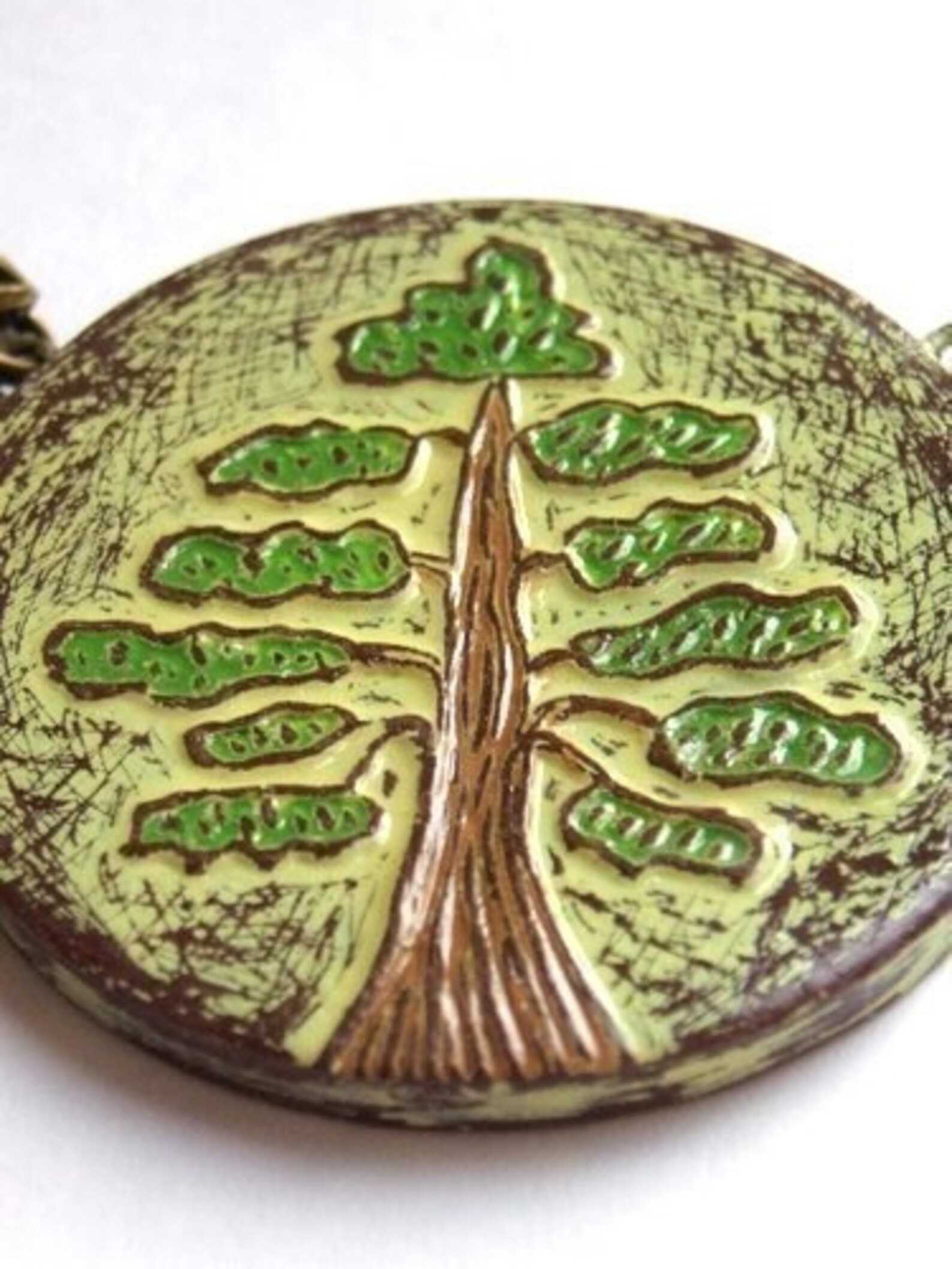 Green Tree Necklace Tree of Life Necklace Woodland Tree Etsy