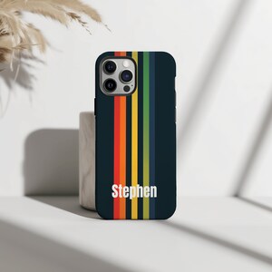 Personalized Phone Case, Custom Name Phone Case, Retro 70s Style Phone Cover, iPhone Samsung Phone Case, Birthday Christmas Gift For Him