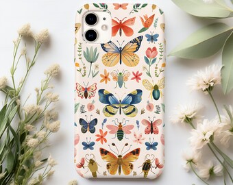 Vintage Butterfly Insect Boho Retro Collage Phone Case, Cover Fit For iPhone 15 14 13 12 11 Pro Max 8 X XR XS, Samsung Galaxy S23 S22 21