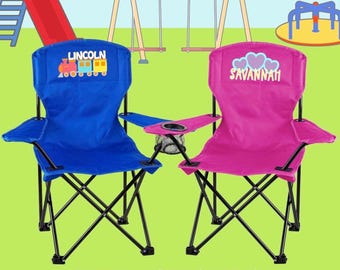 Personalized Kids Folding Camp Chair, Custom Name Toddler Outdoor Seat