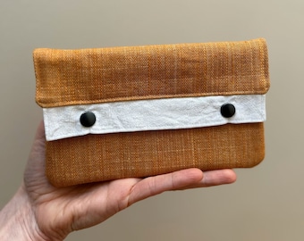 Minimalist Wallet | Orange Denim and White