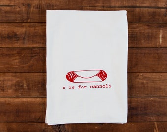 C is for Cannoli Kitchen Towel / Tea Towel