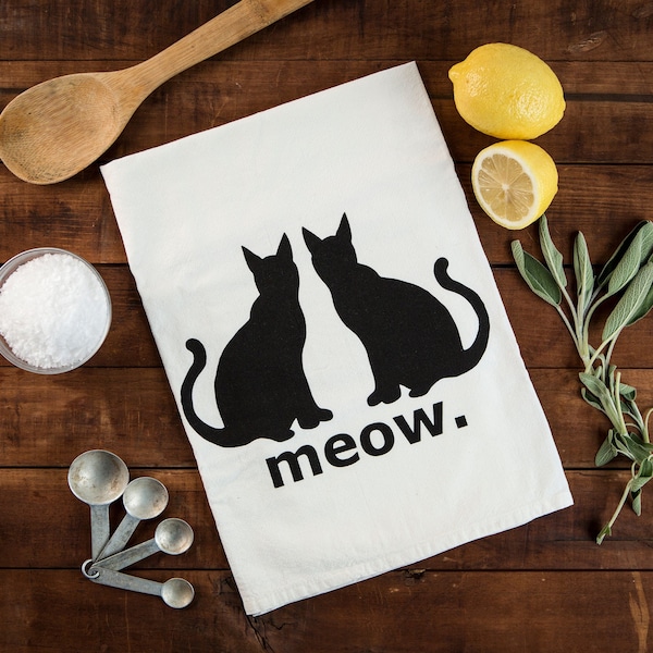 Cat's Meow Kitchen Towel / Floursack Tea Towel