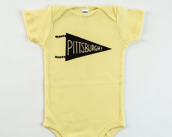 Pittsburgh Pennant Baby One Piece bodysuit