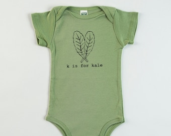 K is for Kale Baby One-Piece Bodysuit