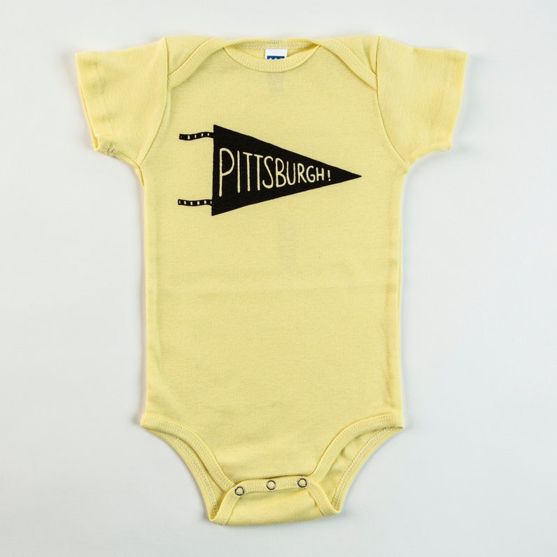 Pittsburgh Pennant Baby One Piece bodysuit image 1