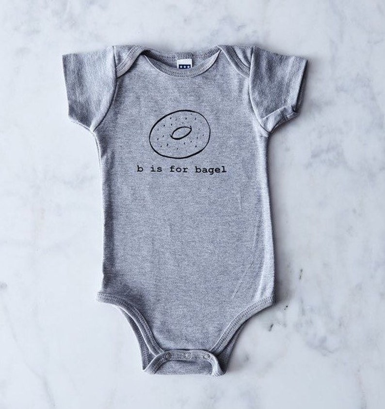 B is for Bagel Baby One-Piece Bodysuit image 1