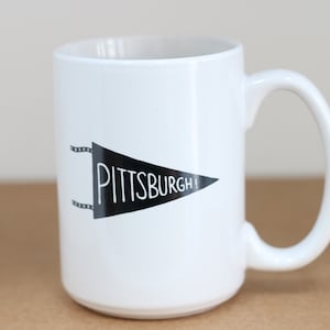 Pittsburgh Pennant Ceramic Coffee Mug 15 oz.