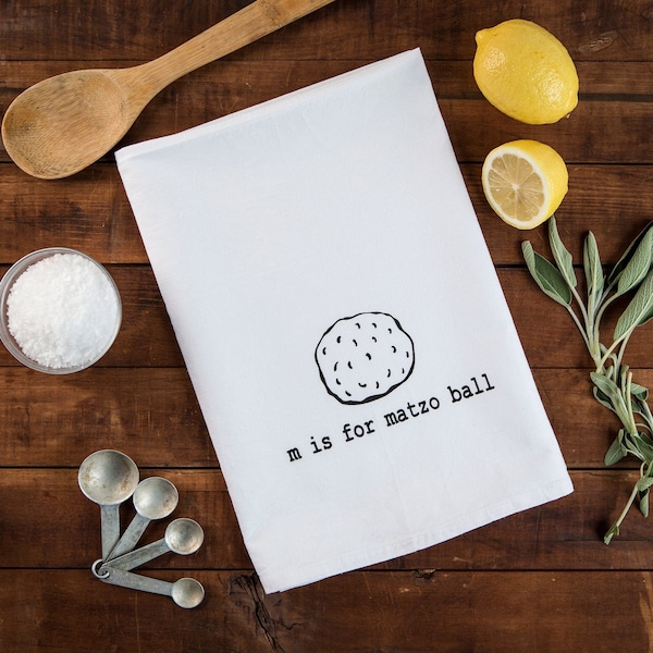 M is for Matzo Ball Tea Towel