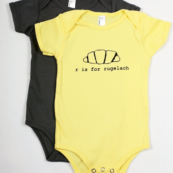 R is for Rugelach Baby One-Piece Bodysuit
