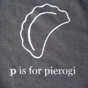 P is for Pierogi Baby One piece Bodysuit Red or Charcoal Gray Poland, Polish, Pittsburgh image 5