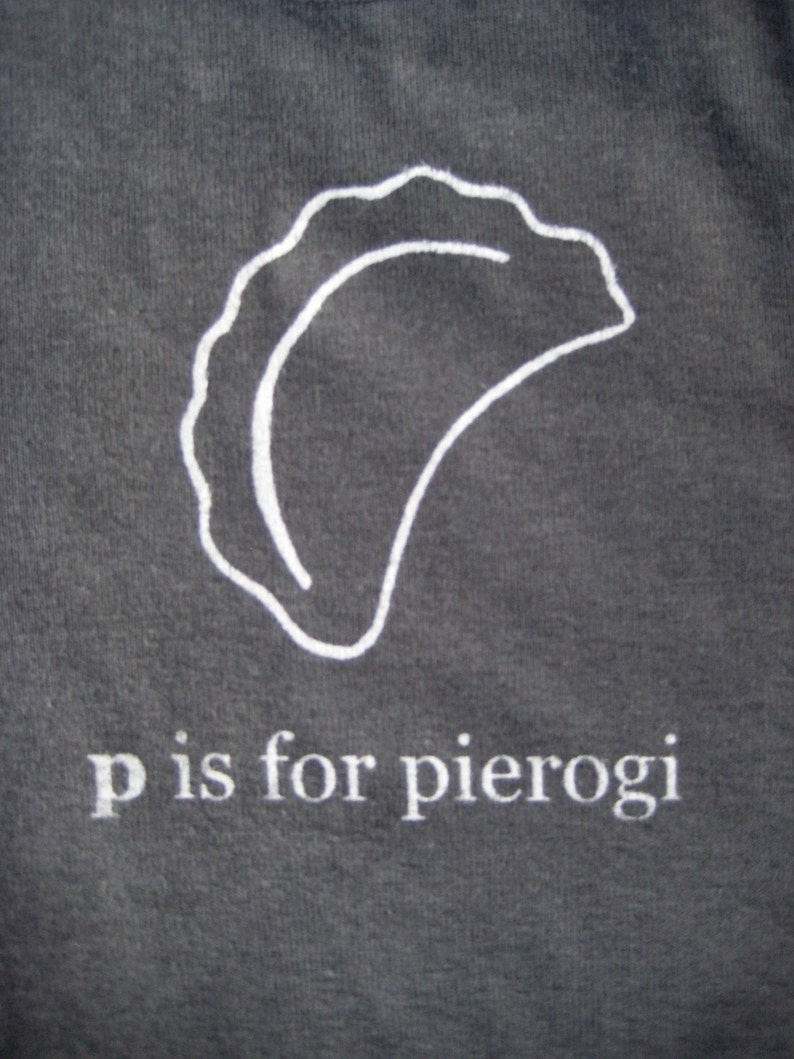 P is for Pierogi Baby One piece Bodysuit Red or Charcoal Gray Poland, Polish, Pittsburgh image 5