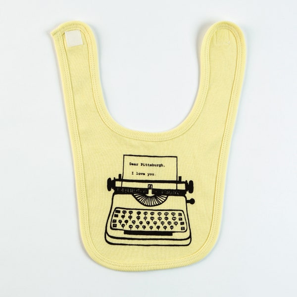 Dear Pittsburgh, I love you. Typewriter Baby Bib