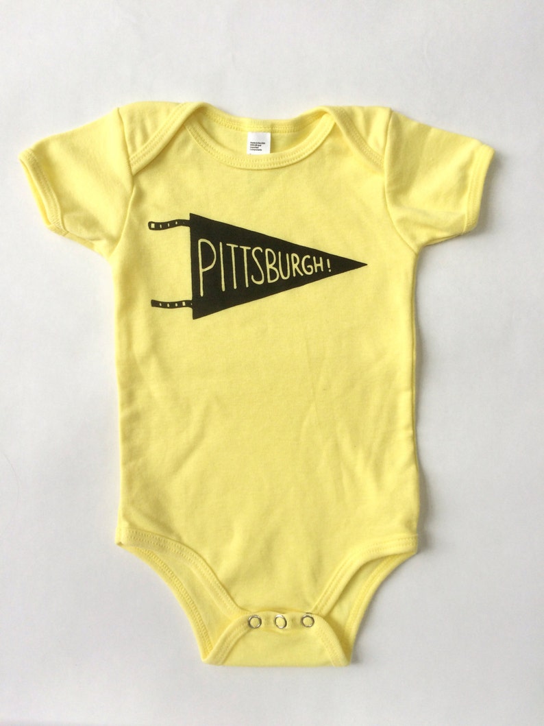 Pittsburgh Pennant Baby One Piece bodysuit image 2