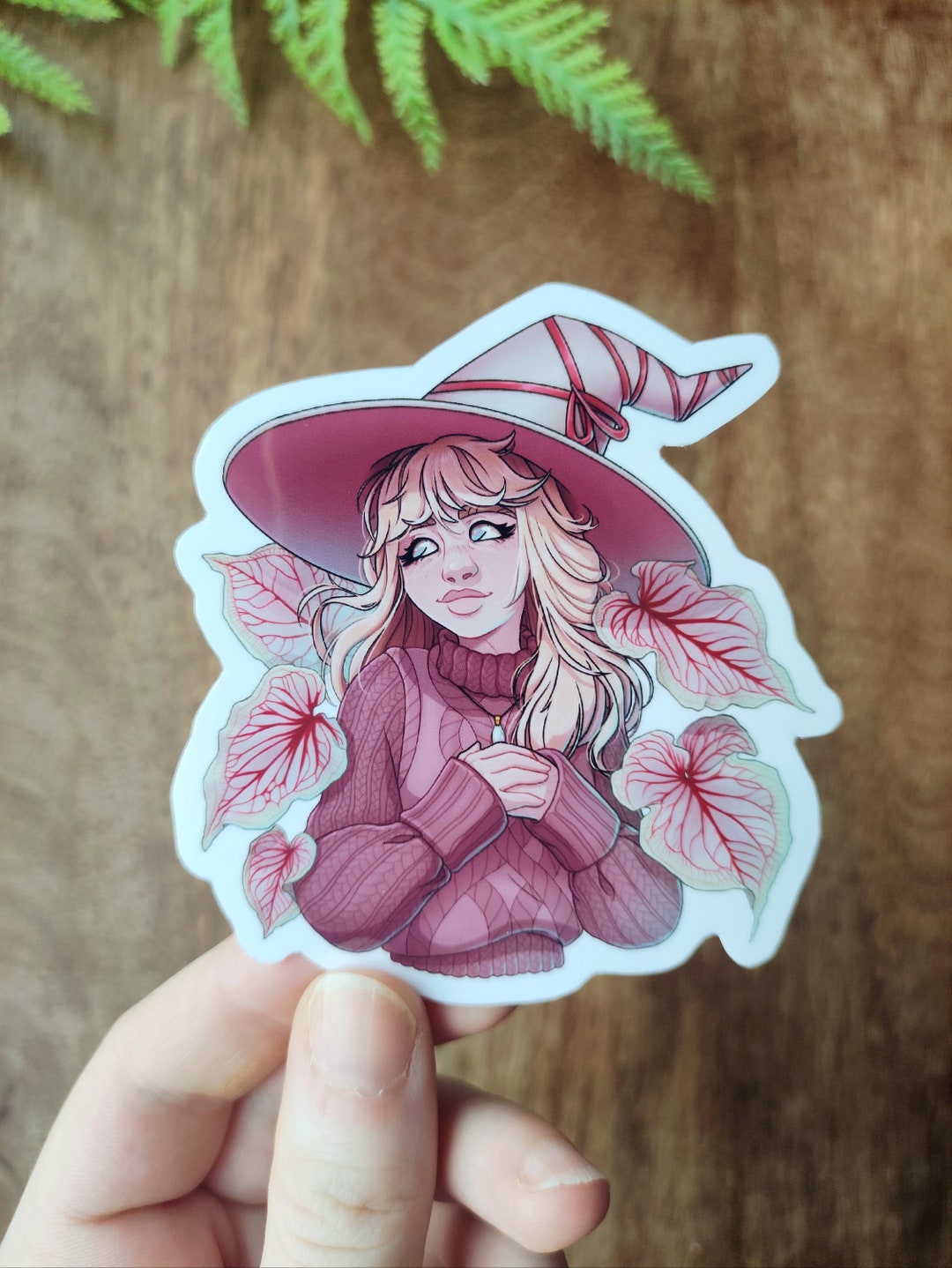 Plant-witch 'caladium' - Vinyl Sticker Glossy, Waterproof - Etsy