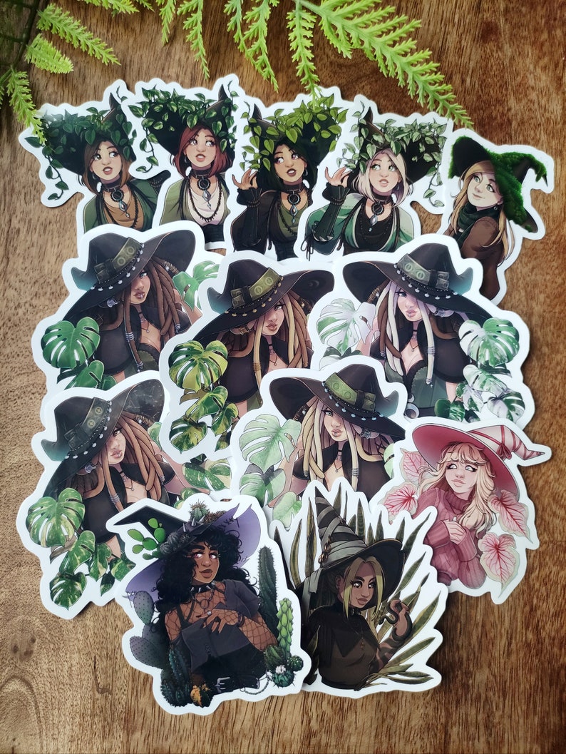 Plant-witch 'caladium' - Vinyl Sticker Glossy, Waterproof - Etsy