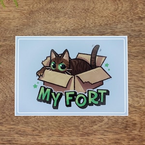 Cat Fort - Tekturowe pudełko - Plakat / pręgowany kot / zabawny / kawaii
