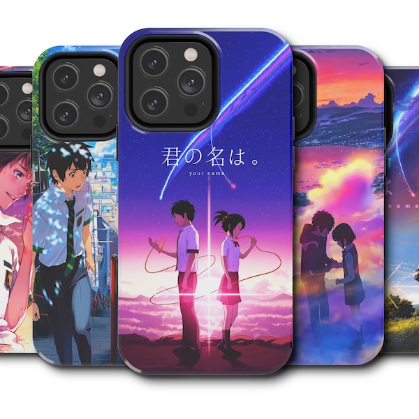 Kimi no na Wa Anime Phone Cases - Vintage Tough Phone Case for iPhone 15, 14, 13, 12, 11, XS, X, XR, 8, 7, Plus Pro Max Series [YN01]