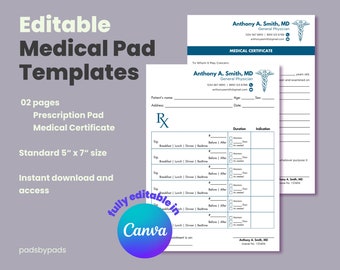 Editable Prescription Pad | Editable Medical Certificate | Rx ...