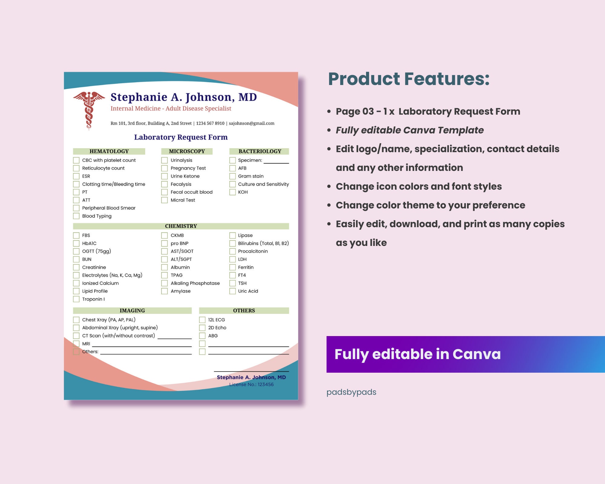 Editable Prescription Pad | Editable Medical Certificate | Rx ...