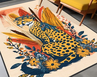 Tijgerpatroon pop-art tapijt, moderne kunst decoratief groot gebied tapijt 8x10, Tibetaanse tijger tapijt, creatief kunsttapijt, tapijten voor woonkamer slaapkamer