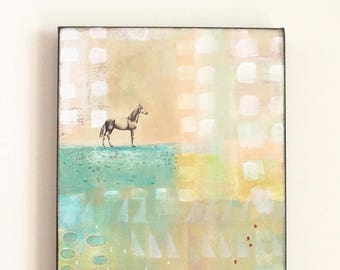 Abstract Horse Painting - Original Wall Art on Canvas for your Modern Farmhouse Decor
